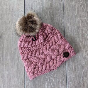 NWOT Heimish Atlantic Fashion Knit Beanie with Faux Fur Pom